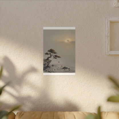 Pine Tree Canvas Art | Autumn Zen Karesansui Art