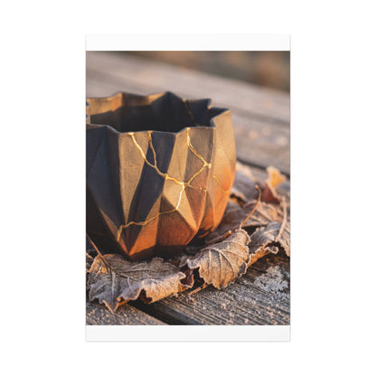 Paper Fold Gold Repair Canvas Art | Philosophical Kintsugi Art