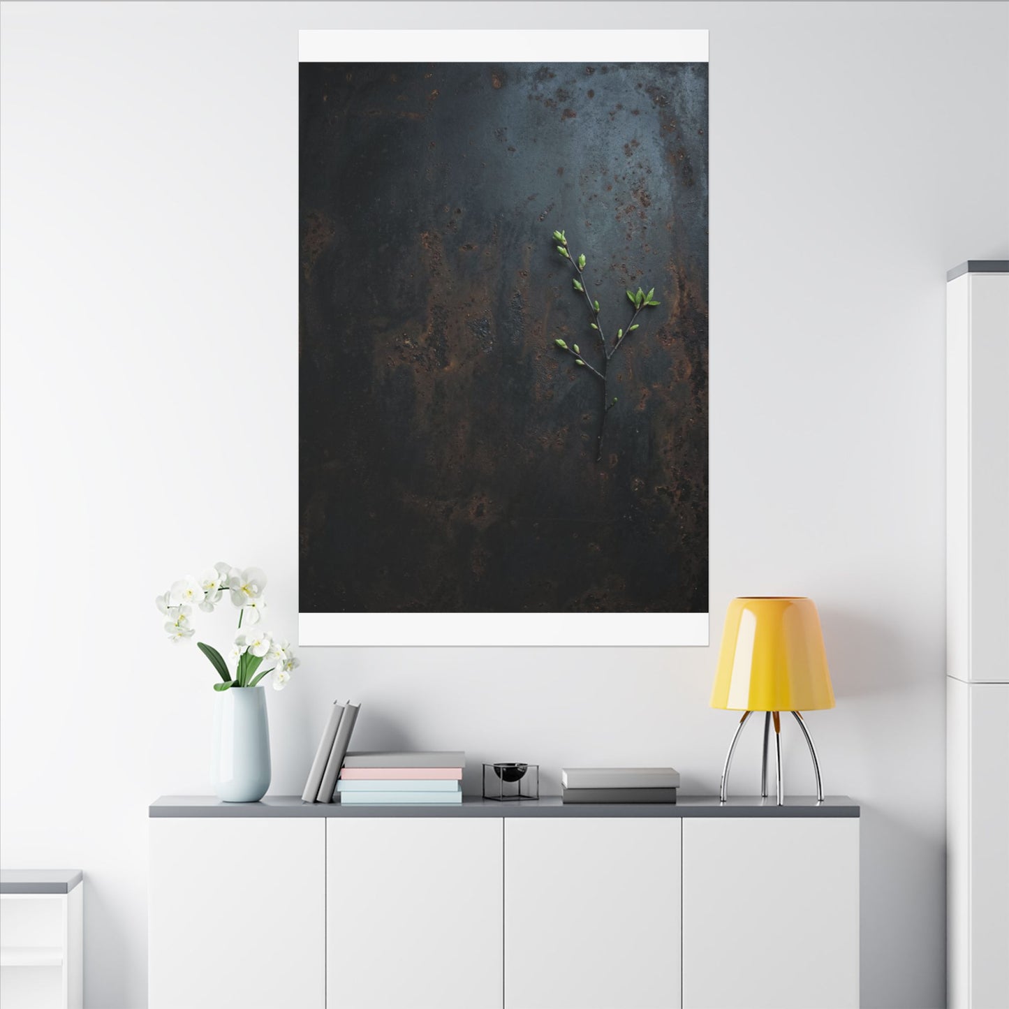 Rust Patina Moody Minimal Canvas Art | Moody Dark Japandi Art