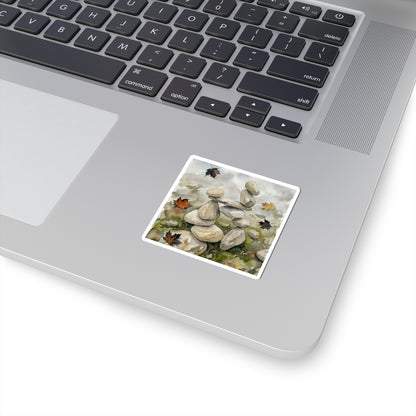 Overcast River Stones Sticker - Japandi Fukinsei