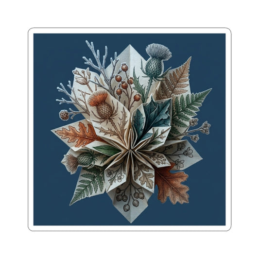 Cozy Paper Fold Sticker - Vintage Botanical Cottagecore