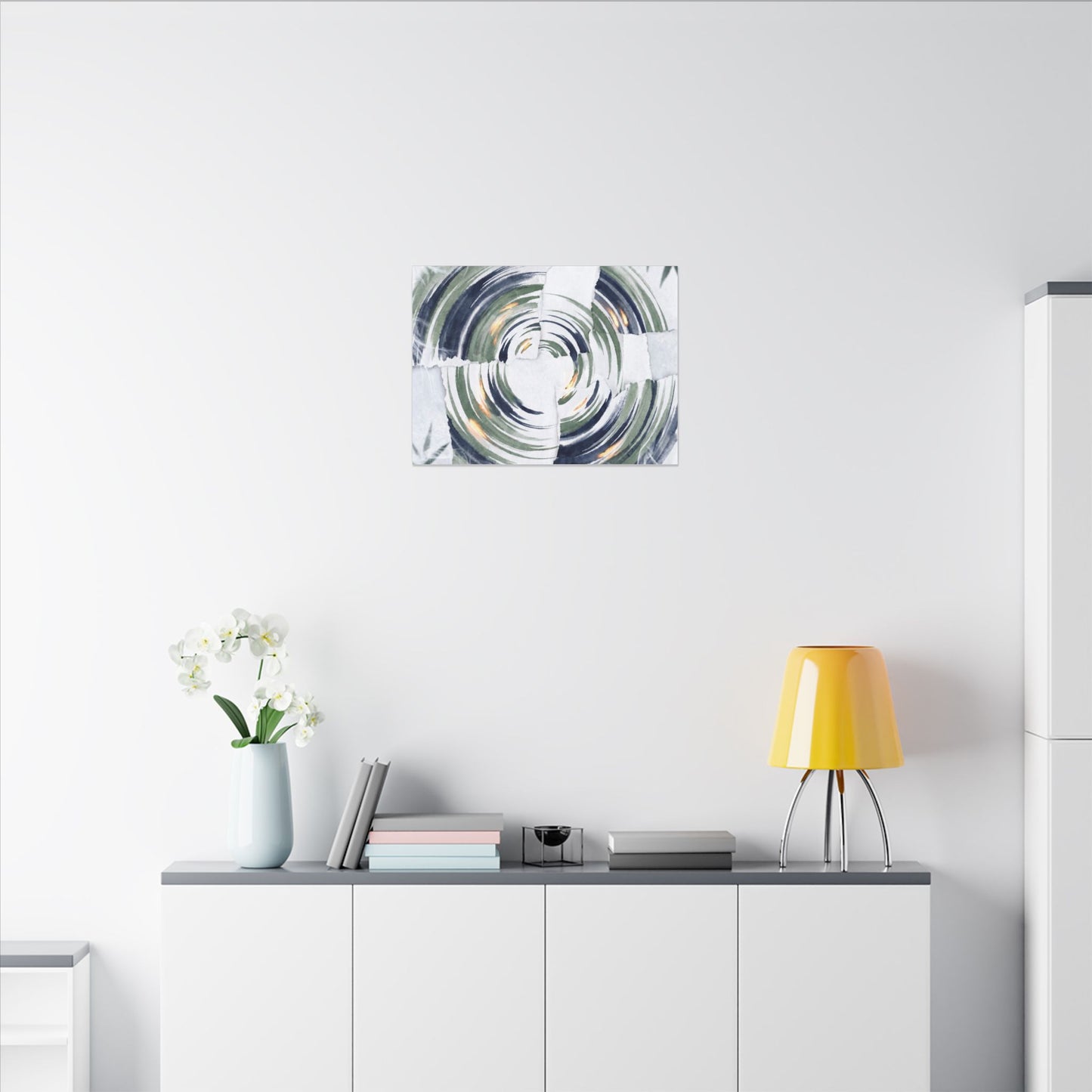 Winter Water Ripple Sumi E Canvas Art | Peaceful Decor