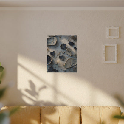 Broken Pottery Canvas Art | Winter Kintsugi Gold Vein Art