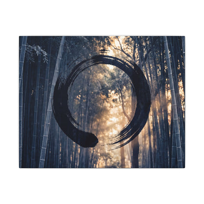 Bamboo Grove Canvas Art | Winter Zen Enso Art