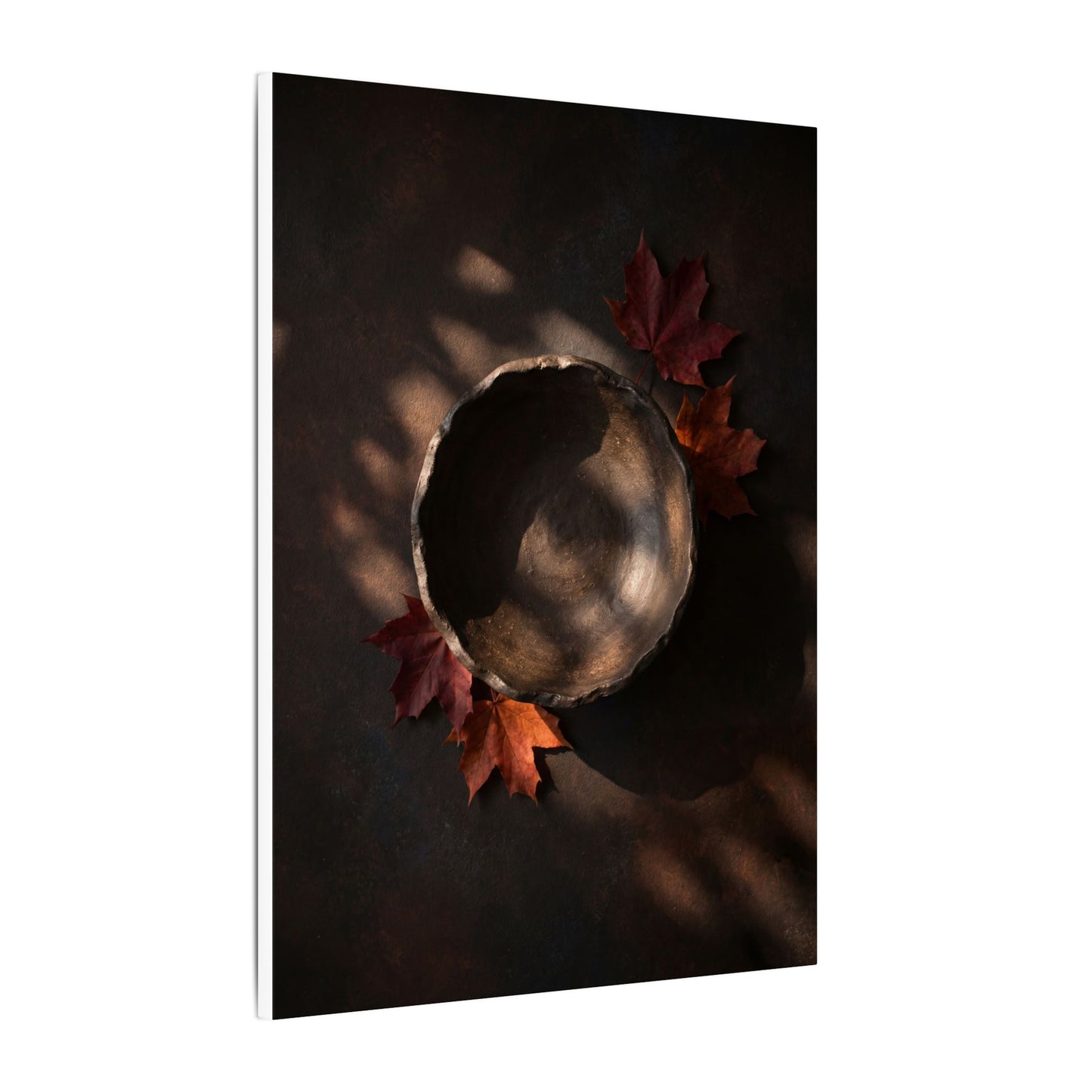 Ceramic Bowl Canvas Art | Autumn Dark Japandi Dark Texture Art