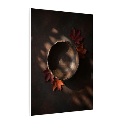 Ceramic Bowl Canvas Art | Autumn Dark Japandi Dark Texture Art