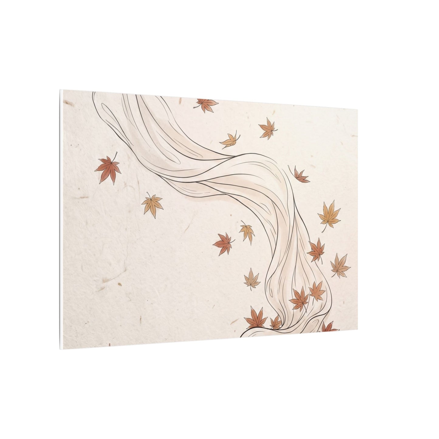 Japandi Silk Drape in Dawn | Minimal Line Canvas Art