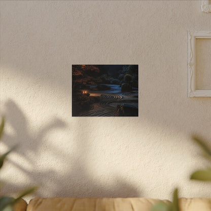 Summer Rock Garden Shadow Zen Canvas Art | Moody Decor