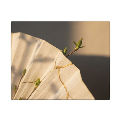 Paper Fold Gold Vein Canvas Art | Healing Kintsugi Art