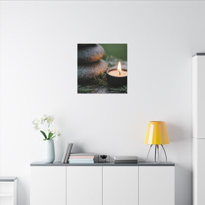 Warm River Stones Canvas Art - Japanese Pattern Japandi