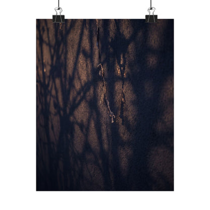 Golden Hour Shadow Play Wall Art Print - Dark Japandi Mono No Aware