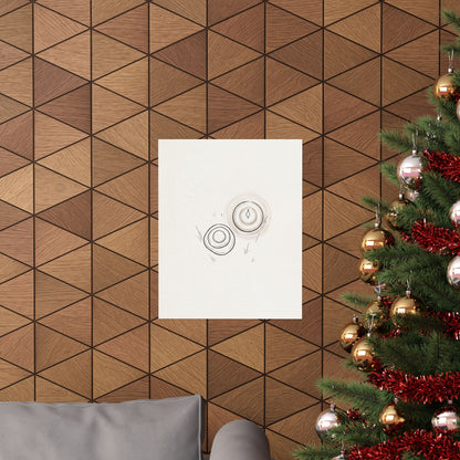 River Stones Minimal Line Wall Art Print | Neutral Japandi Art