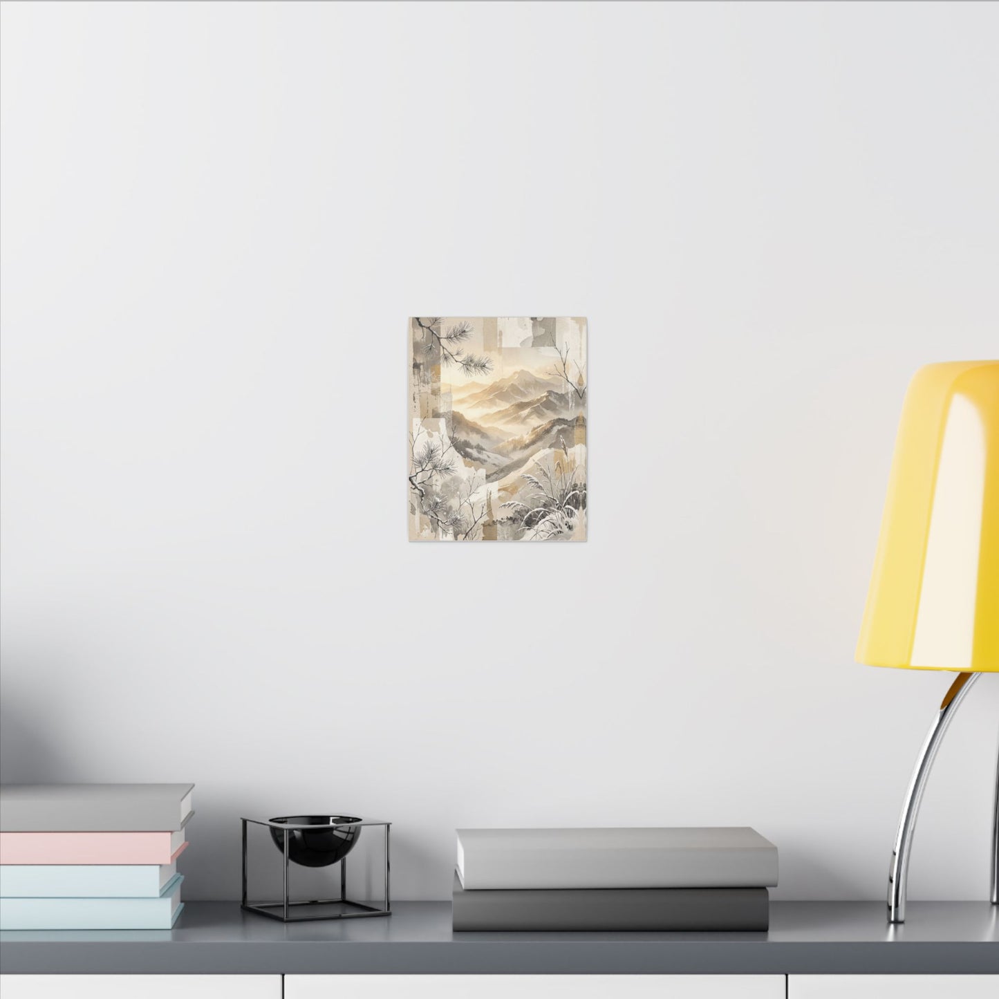 Shibui Mountain Mist Canvas Art - Japandi Japanese Pattern