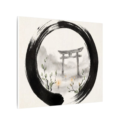 Spring Torii Gate Enso Canvas Art | Tranquil Decor