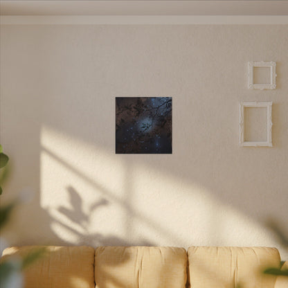 Bold Cherry Blossom Canvas Art - Charcoal Ink Dark Japandi