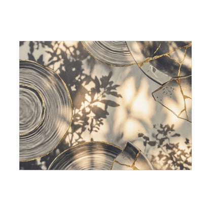 Healing Water Ripple Canvas Art - Gold Vein Kintsugi Art Print