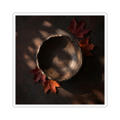 Dark Japandi Ceramic Bowl in Dappled | Dark Texture Sticker Art Print