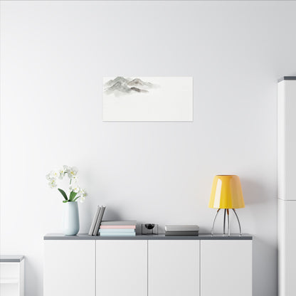 Winter Mountain Mist Minimal Line Canvas Art | Elegant Decor
