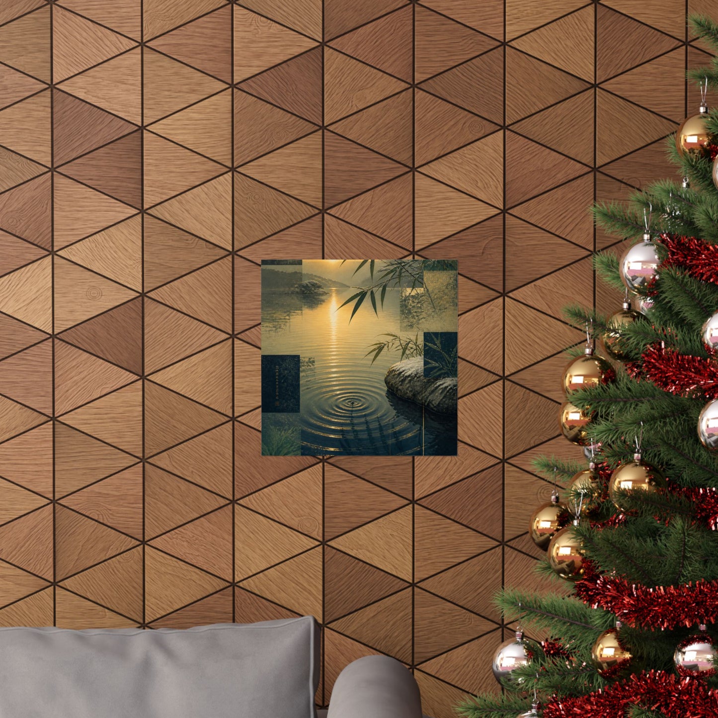 Winter Water Ripple Ukiyo E Inspired Wall Art Print | Tranquil Decor