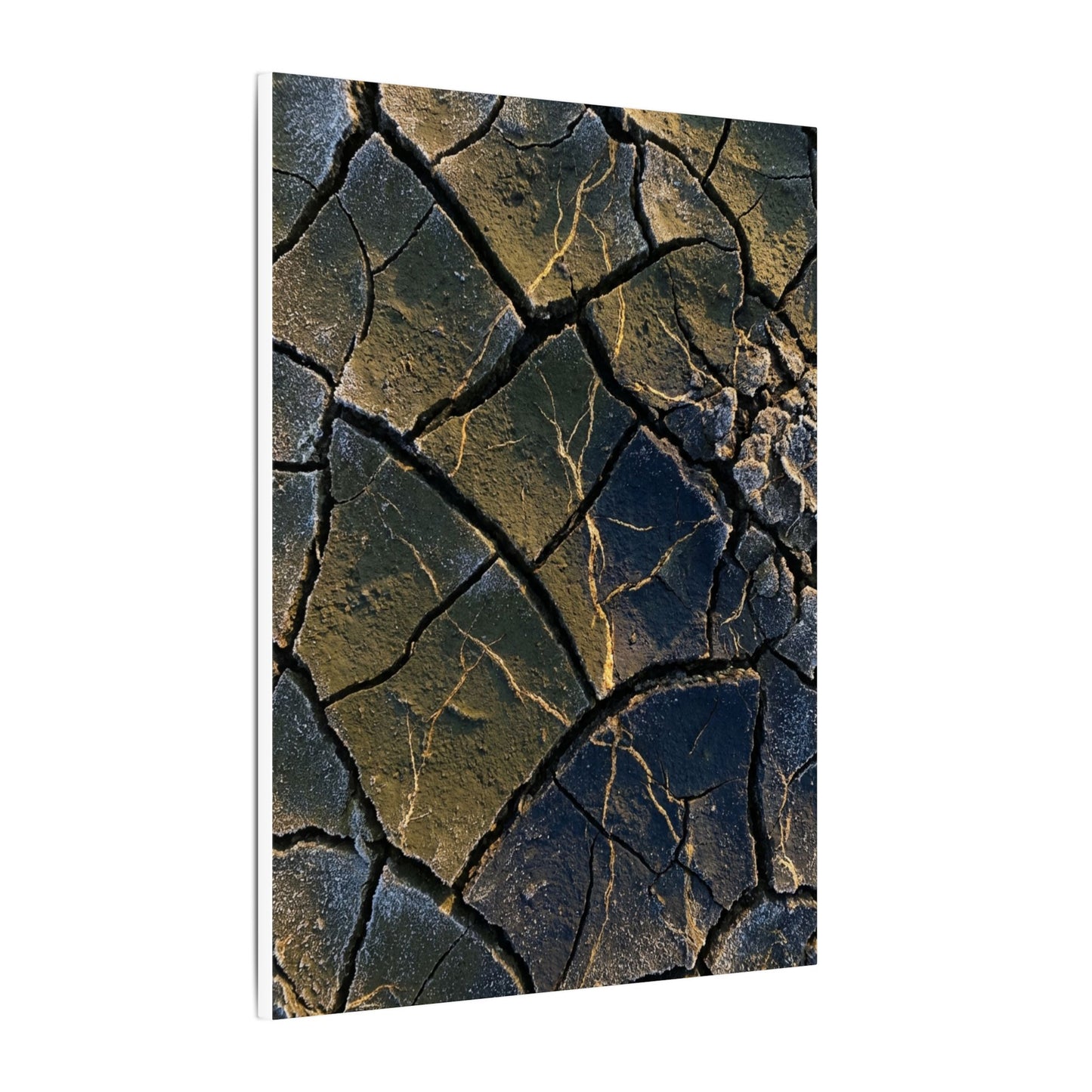Winter Cracked Earth Moody Minimal Canvas Art | Atmospheric Decor