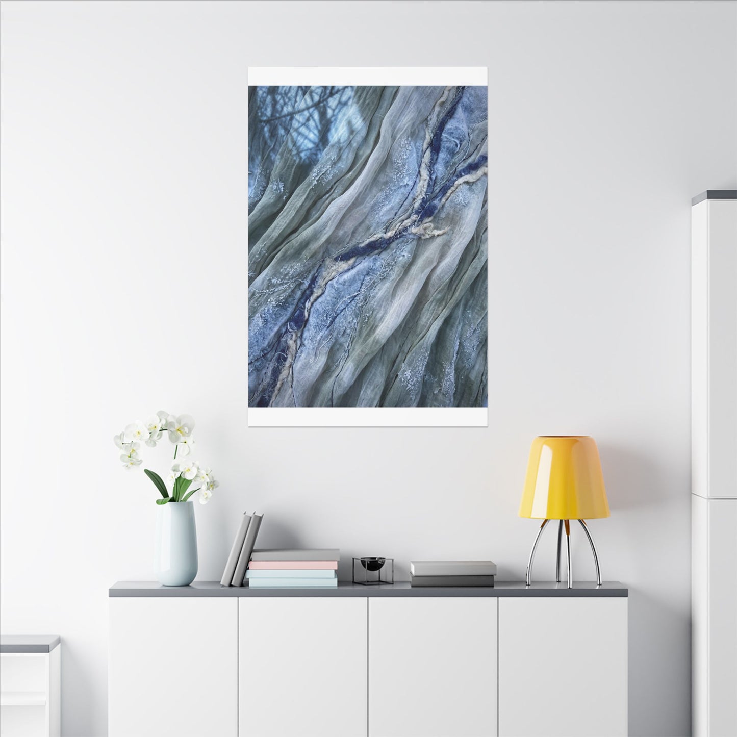 Moonlight Silk Drape Canvas Art - Japandi Mono No Aware