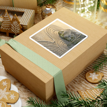 Peaceful Rock Garden Sticker - Ukiyo E Inspired Zen
