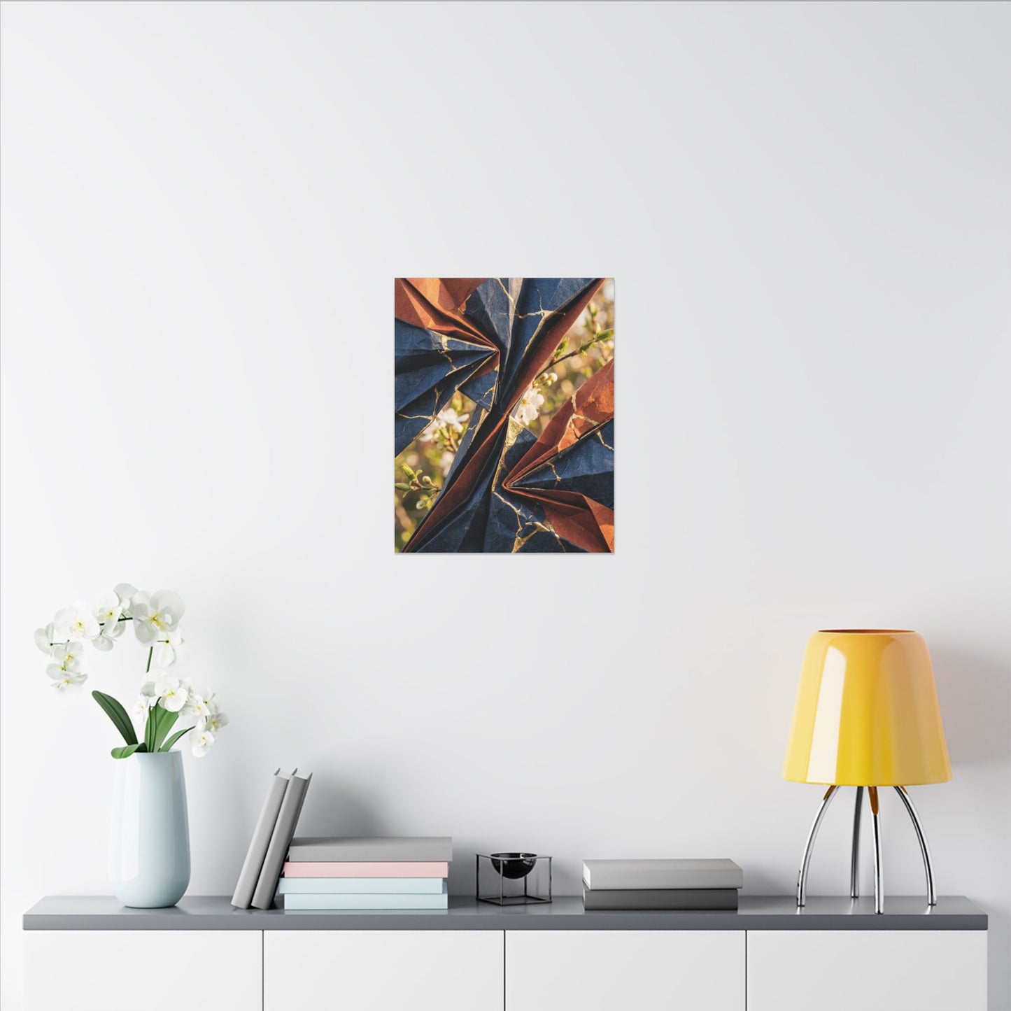 Kintsugi Paper Fold in Golden Hour | Crackle Gold Canvas Art