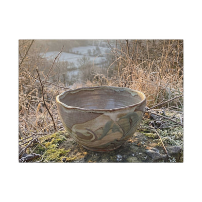 Golden Hour Ceramic Bowl Canvas Art - Japandi Shibui Art Print