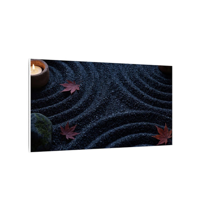Seijaku Rock Garden Canvas Art - Dark Japandi Dark Texture