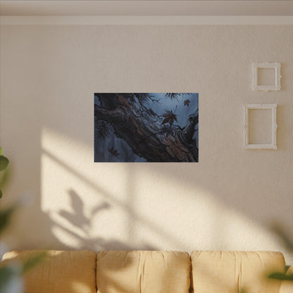 Atmospheric Pine Tree Canvas Art - Shadow Zen Dark Japandi