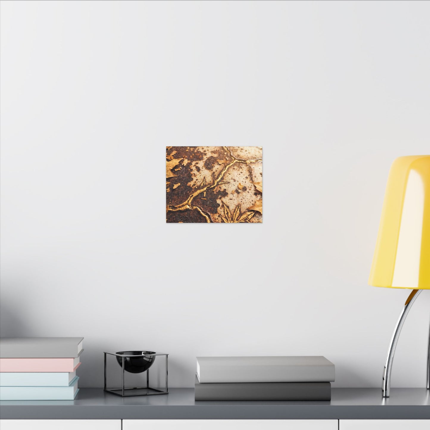 Kintsugi Rust Patina in Golden Hour | Gold Vein Canvas Art
