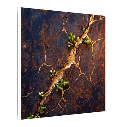 Rust Patina Spring Canvas Art | Kintsugi Resilient Design