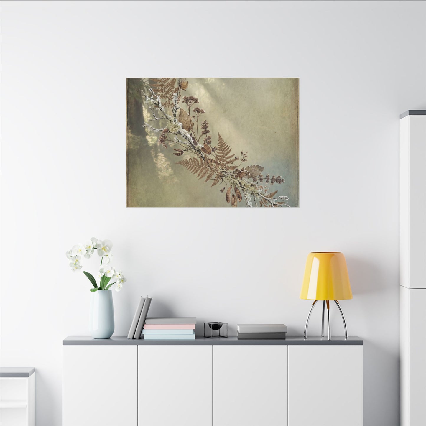 Winter Dried Flowers Forest Whimsy Canvas Art | Earthy Decor