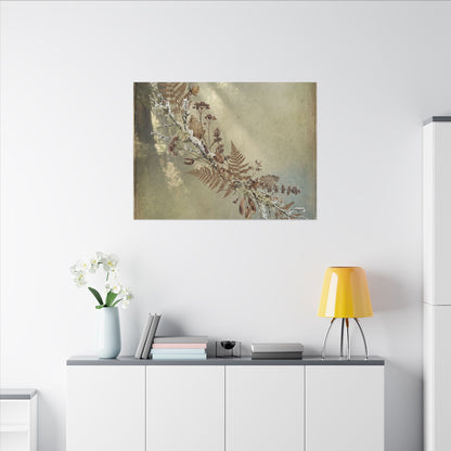 Winter Dried Flowers Forest Whimsy Canvas Art | Earthy Decor