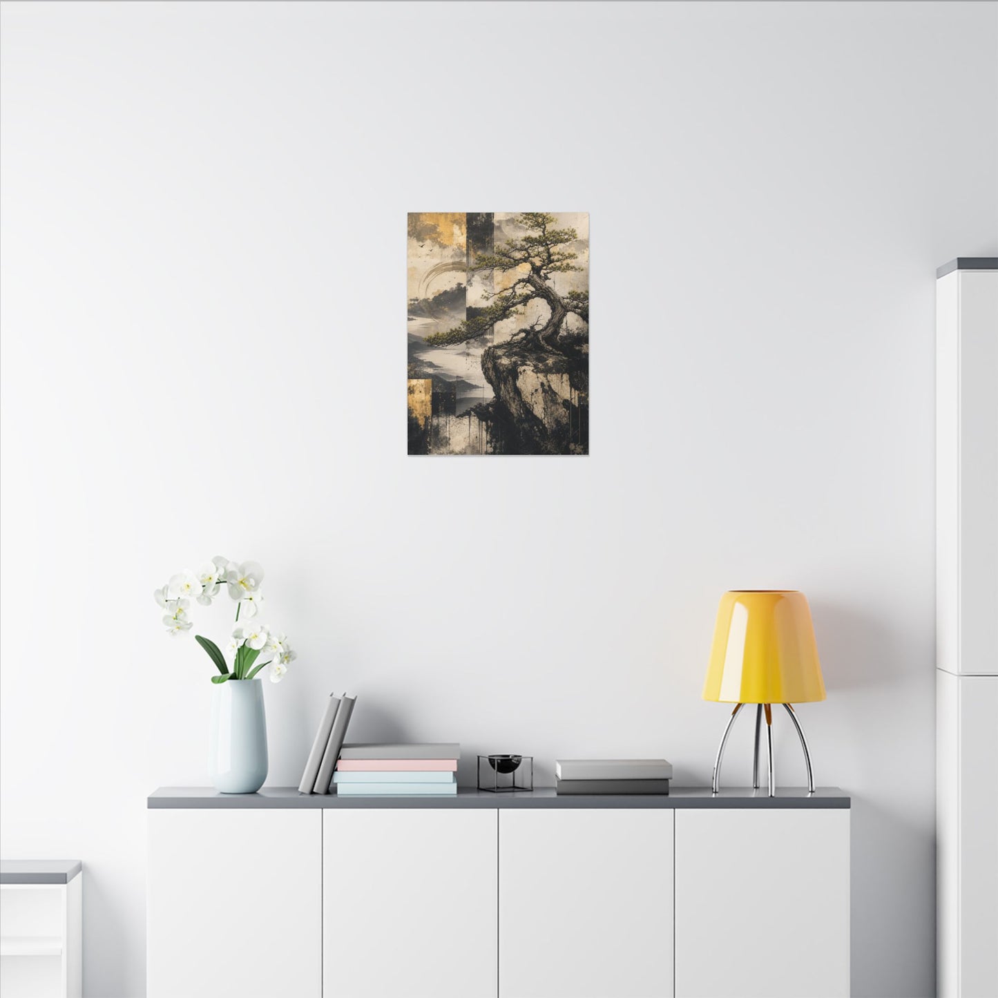 Golden Hour Pine Tree Canvas Art - Japandi Datsuzoku