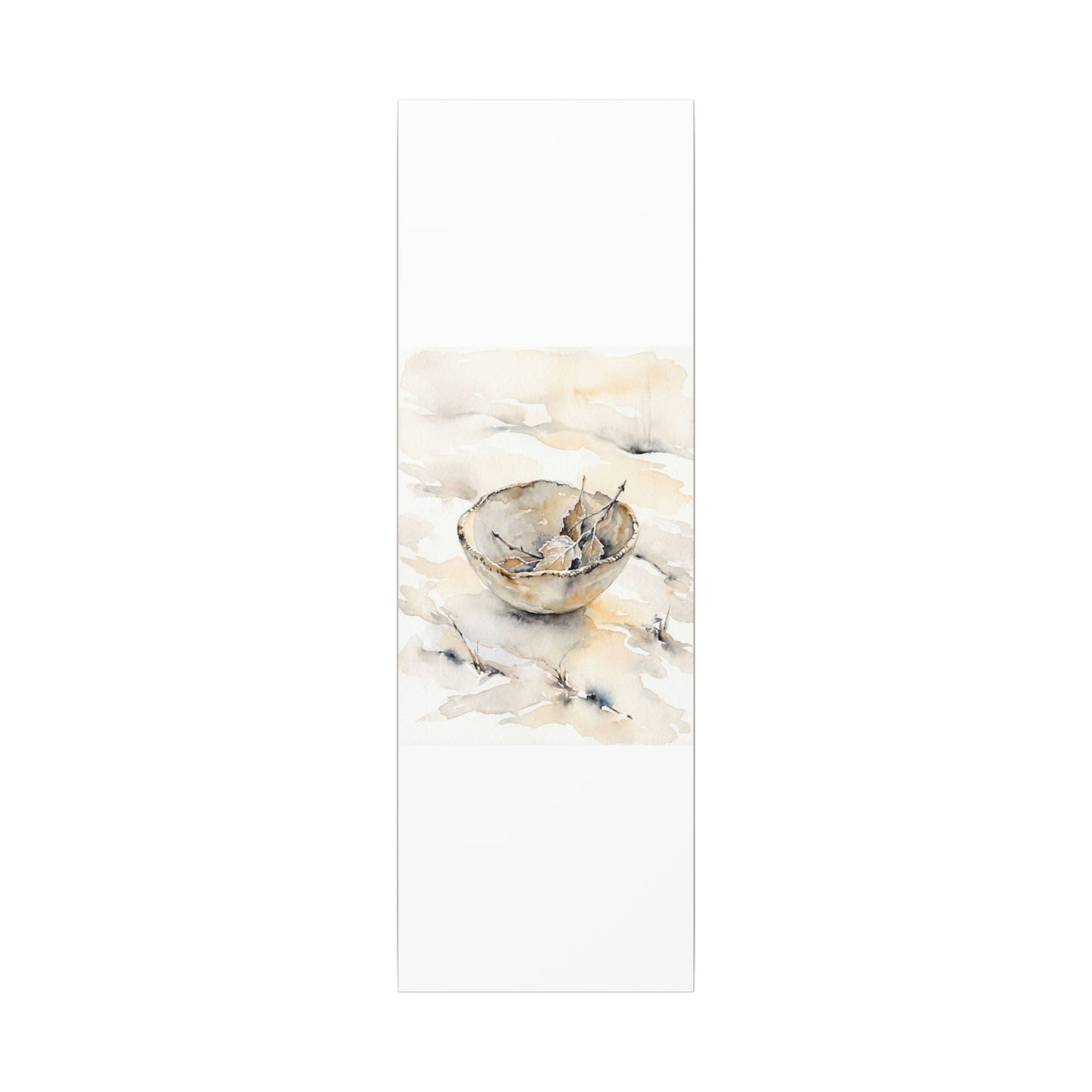 Ceramic Bowl Canvas Art | Winter Japandi Watercolor Art