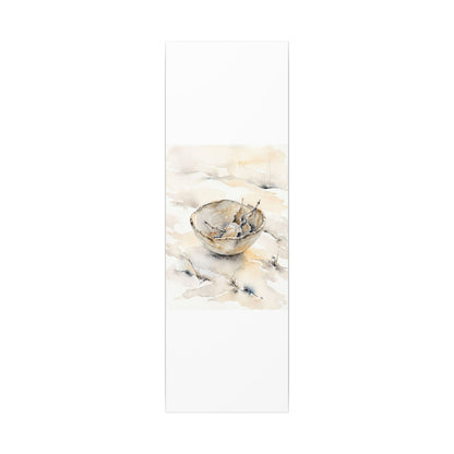 Ceramic Bowl Canvas Art | Winter Japandi Watercolor Art