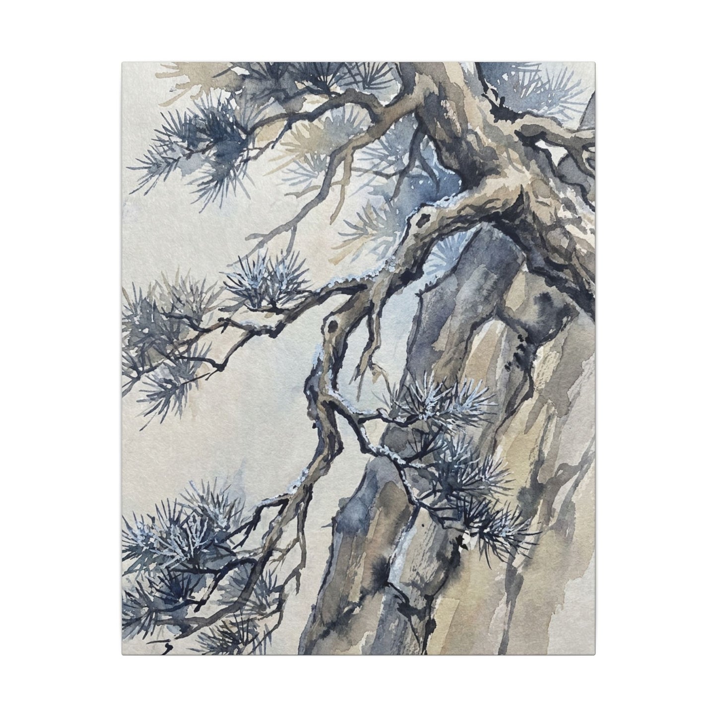Moonlight Pine Tree Canvas Art - Japandi Seijaku