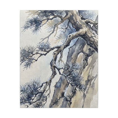 Moonlight Pine Tree Canvas Art - Japandi Seijaku