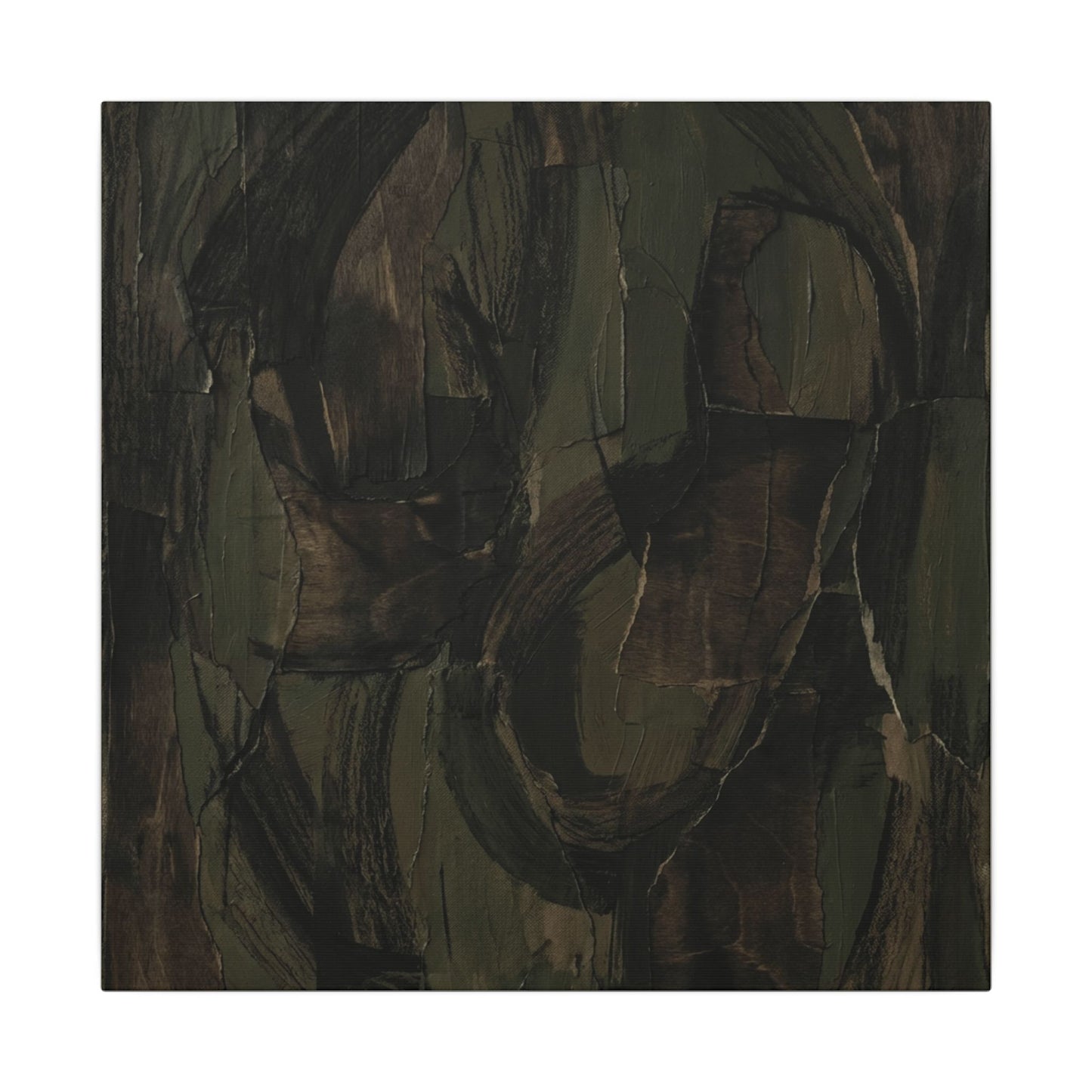 Mixed Media Dark Japandi Textured Canvas Art