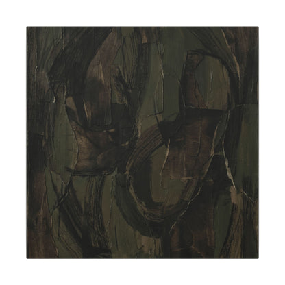 Mixed Media Dark Japandi Textured Canvas Art