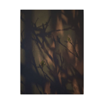 Candlelight Shadow Play Canvas Art - Dark Japandi Shibui