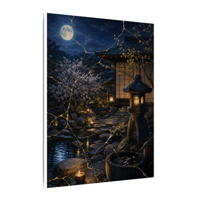 Seijaku Moonlit Garden Canvas Art - Kintsugi Gold Vein