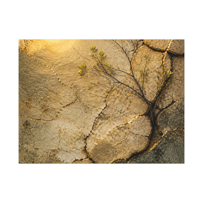 Cracked Earth Spring Canvas Art | Japandi Warm Design