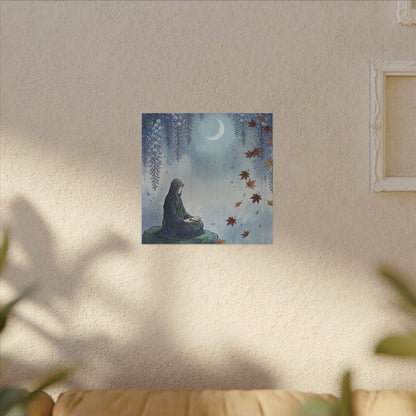 Zen Wisteria in Moonlight | Ukiyo E Inspired Canvas Art
