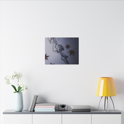 Dark Japandi Incense Smoke in Dawn | Moody Minimal Canvas Art
