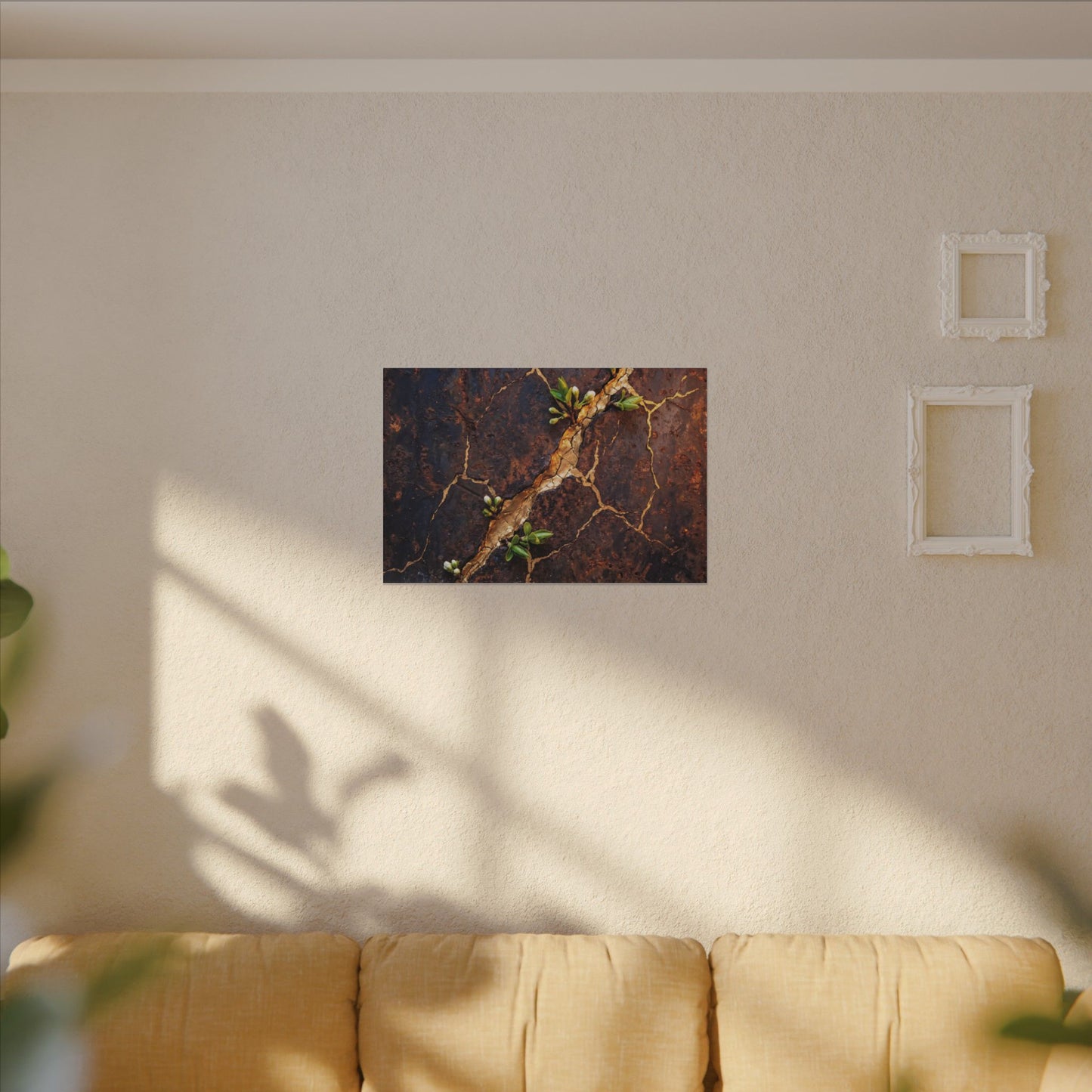 Rust Patina Spring Canvas Art | Kintsugi Resilient Design
