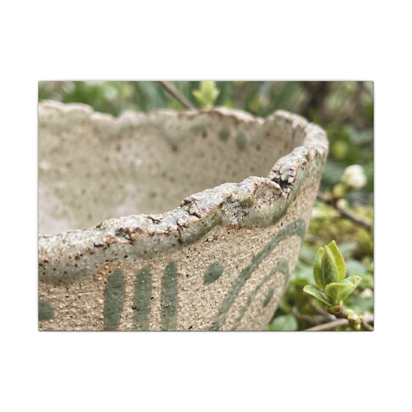 Elegant Ceramic Bowl Canvas Art - Japanese Pattern Japandi