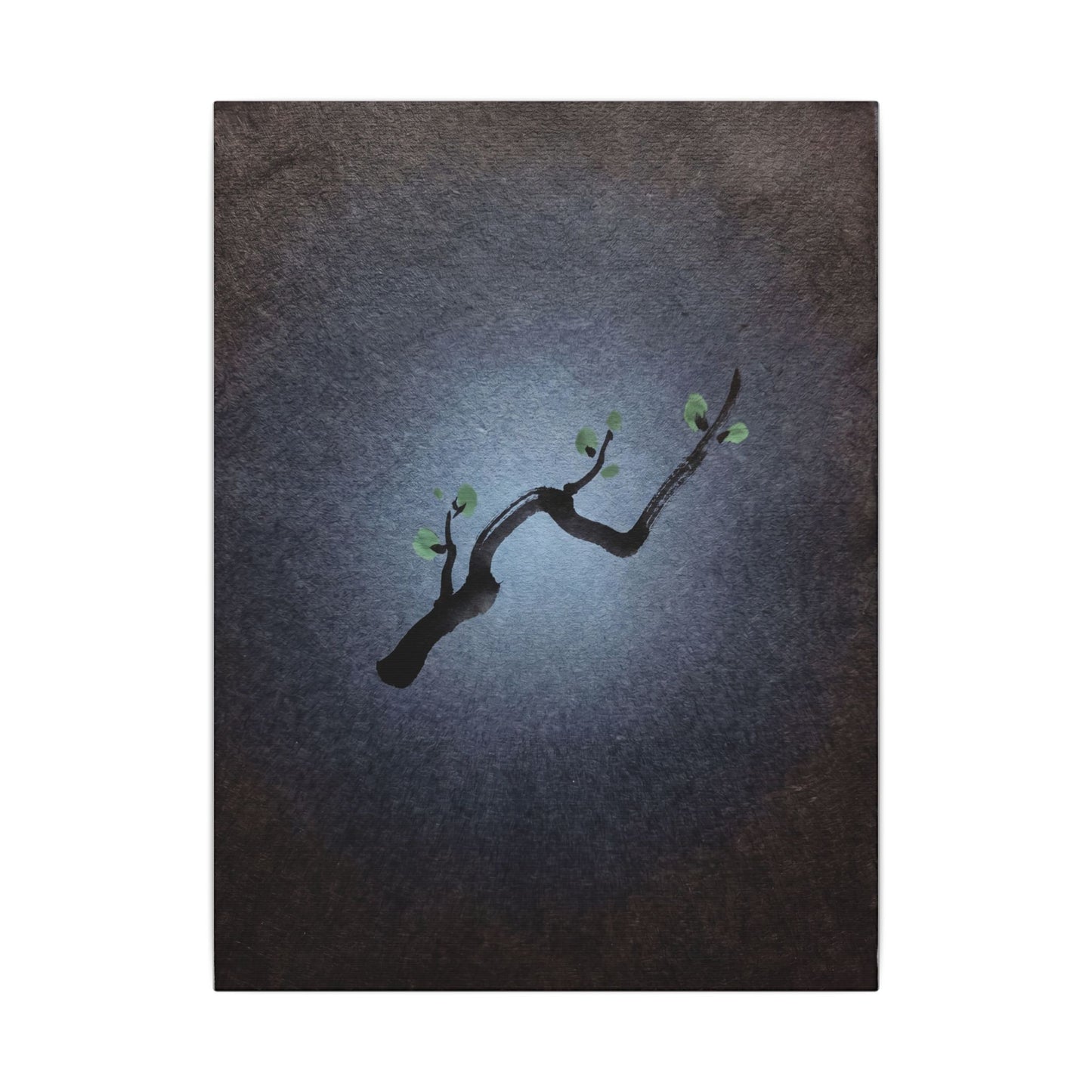 Ink Brushstroke Canvas Art | Spring Dark Japandi Moody Minimal Art
