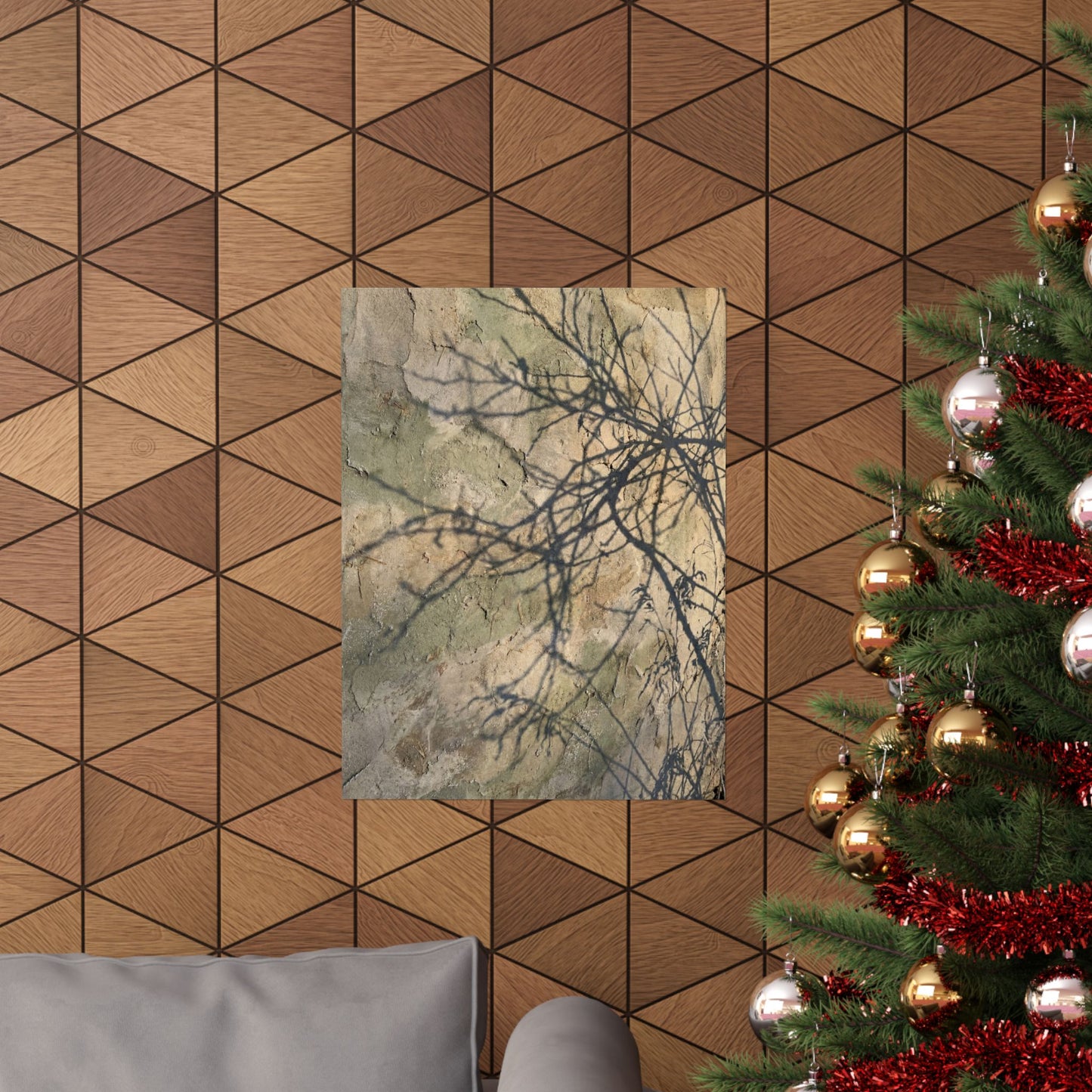 Shadow Play Winter Wall Art Print | Japandi Earthy Design